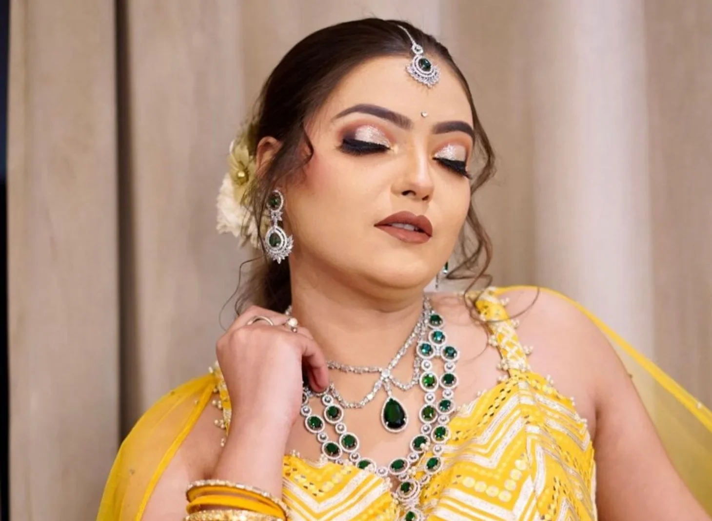 Haldi Makeup and Hairstyle